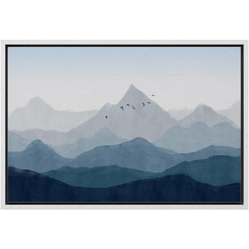 Frame Wall Art Abstract Navy Blue good Landscape Mountain Print Painting on Canvas Wall Art picture Large Print Printable Wall Art Prints